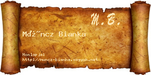 Müncz Bianka névjegykártya